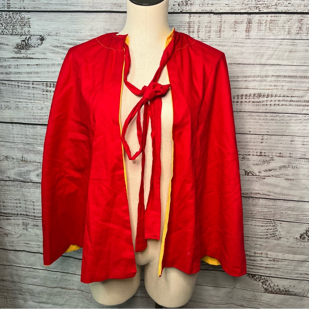 Power Rangers Reversible Cape Red Yellow One size Handmade - Picture 3 of 13